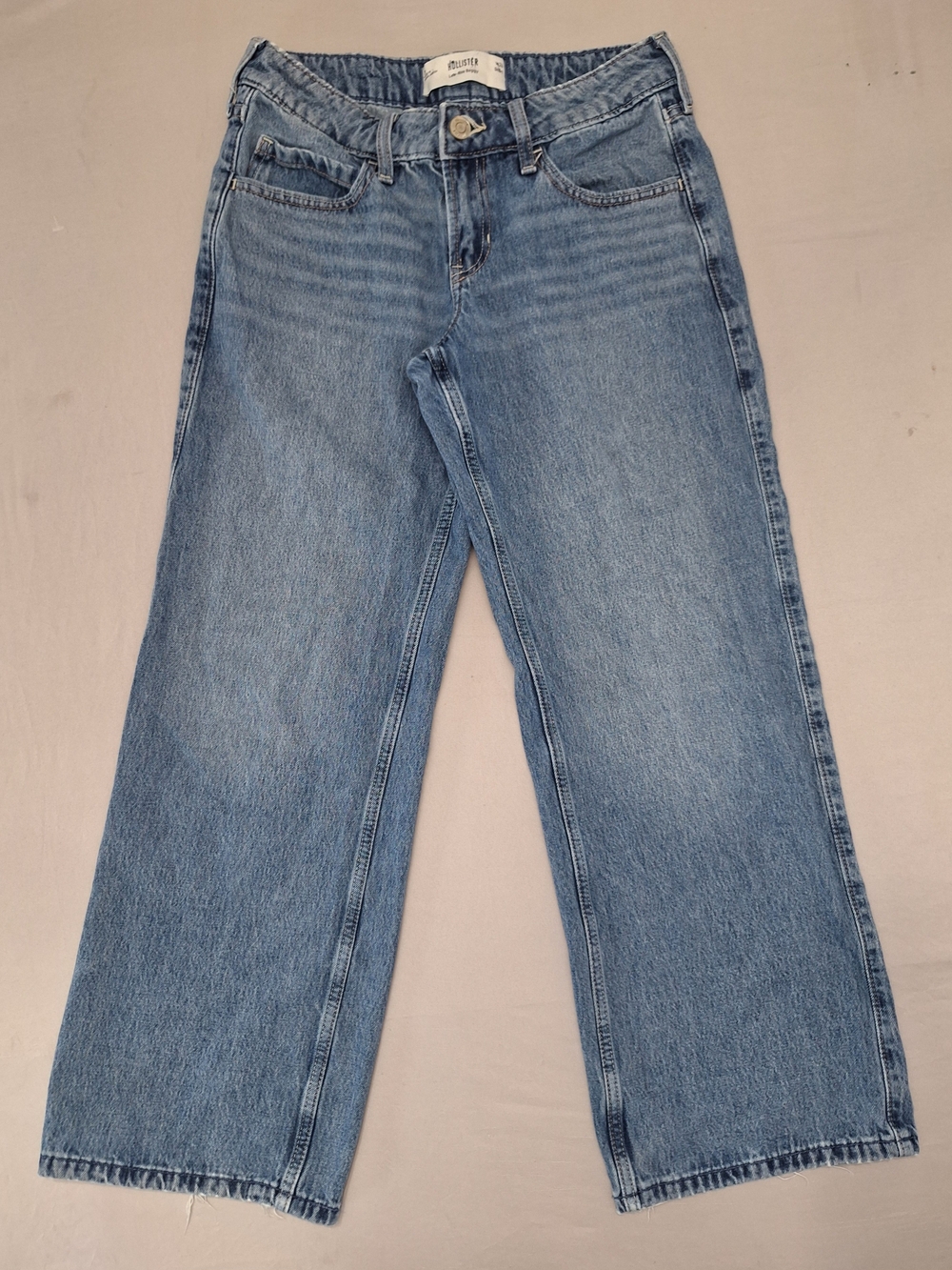 Hollister Light Blue Wide-Leg Low Rise Baggy Women's Denim Jeans 26 Short Petite